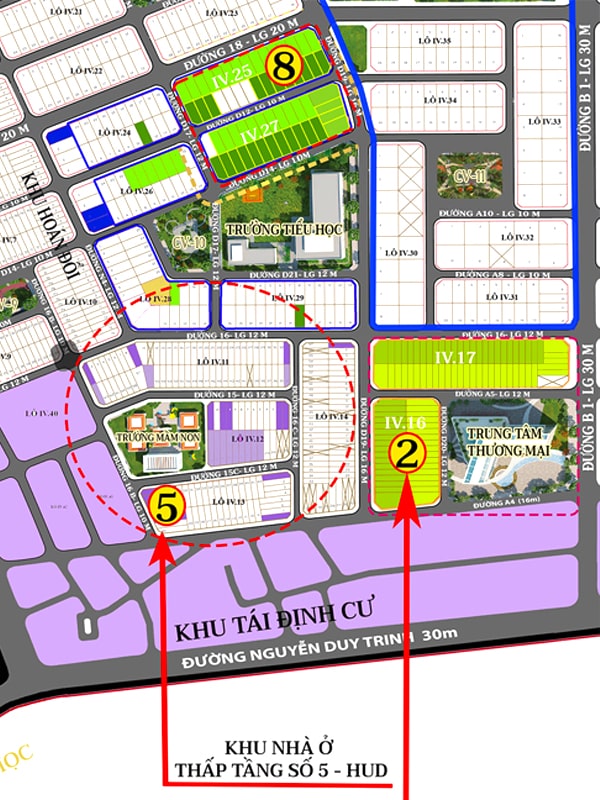 Khu vực nhà ở Đông Tăng Long Hưng Gia