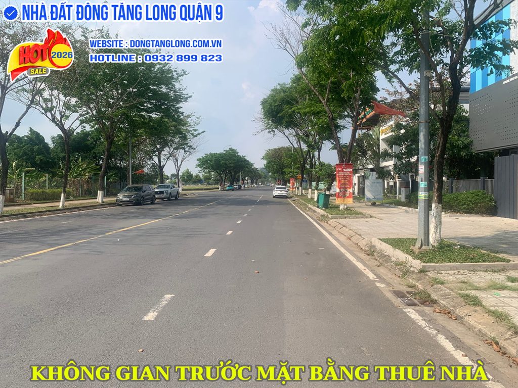 Đường trước nhà biệt thự Đông Tăng Long cho thuê trường học